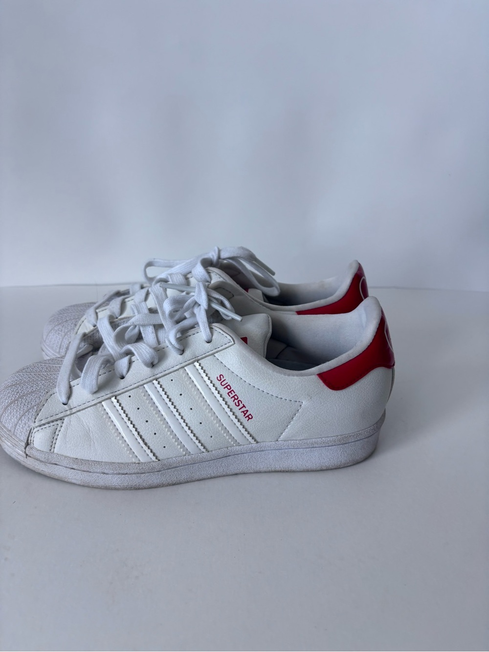 adidas Originals Superstar J 'Heart' White/Scarlet Red Shoes FW0817 Youth Size 5 - Picture 7 of 15